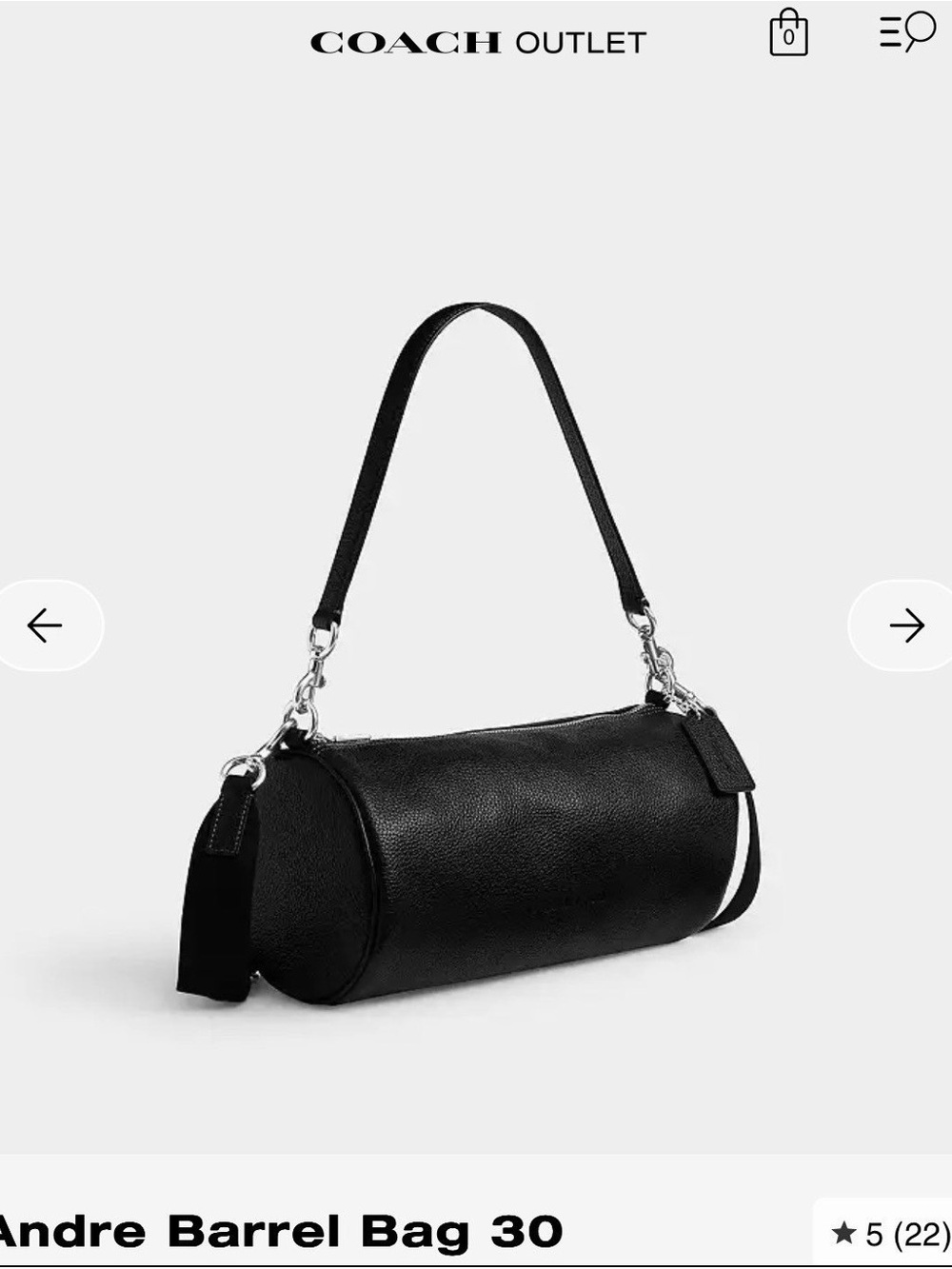 Coach Black Barrel Shoulder Bag